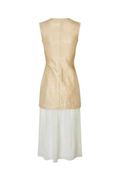 2503 Jacquard Tailoring, Waistcoat Tailored Midi Dress