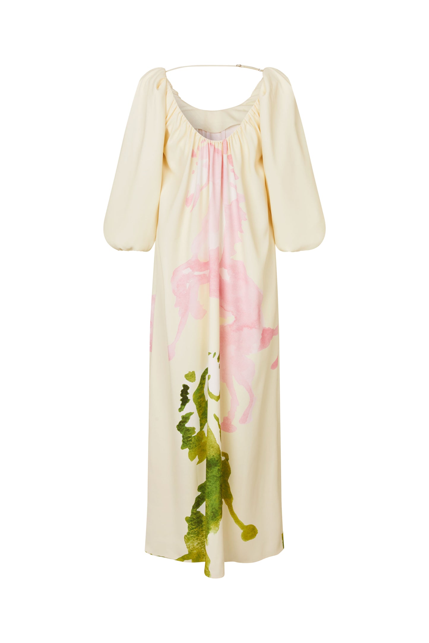 2395 Heavy Crepe, Romantic Voluminous Sleeve Dress