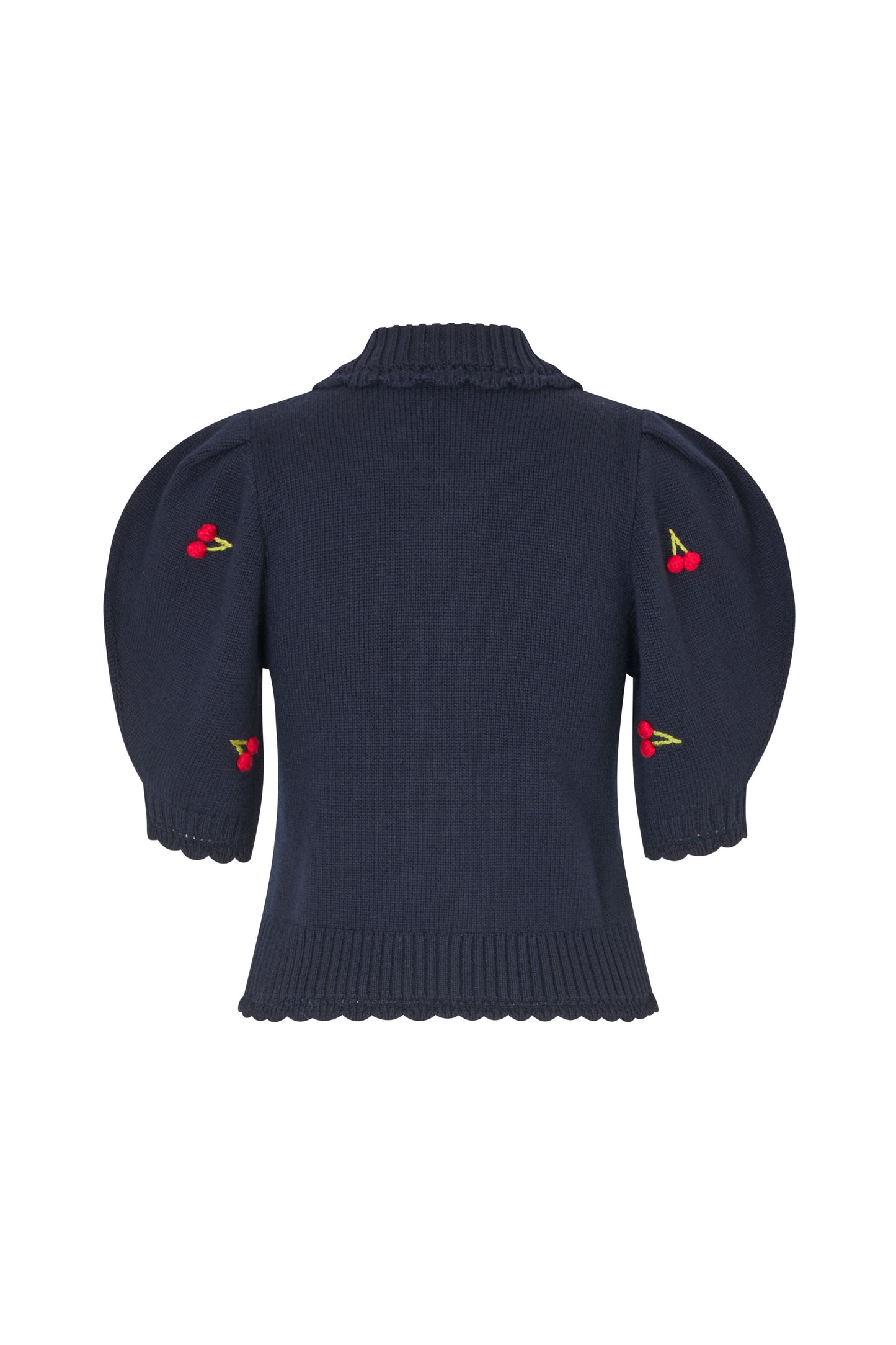 2359 Midweight Wool, Bobble Knit Polo Cardigan
