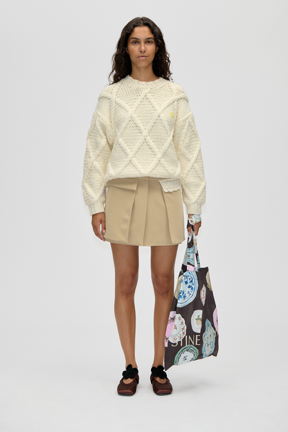 2497 Handknit, Handknit Cable Sweater