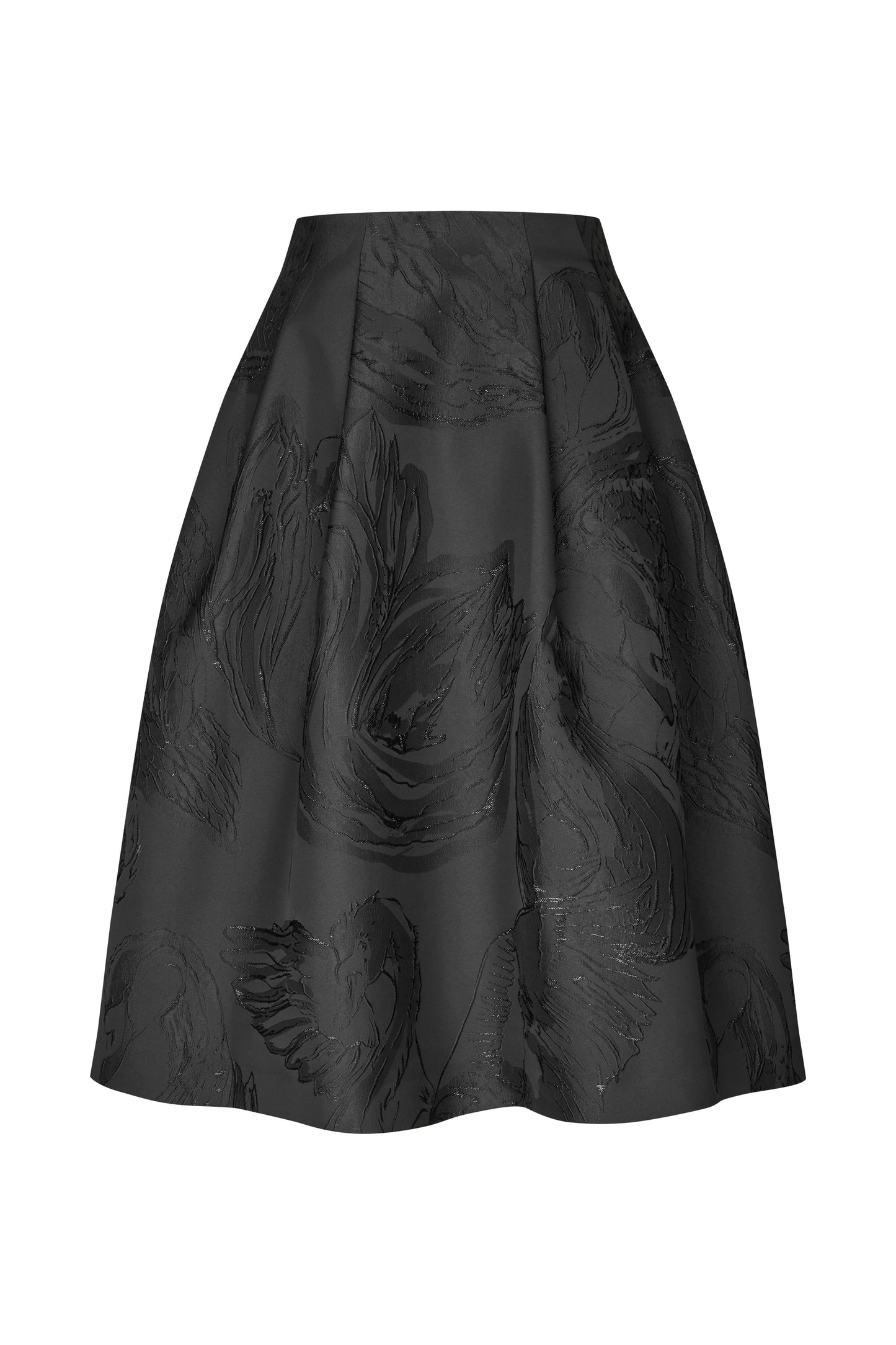 2269 Woven Jacquard, Voluminous Midi Skirt