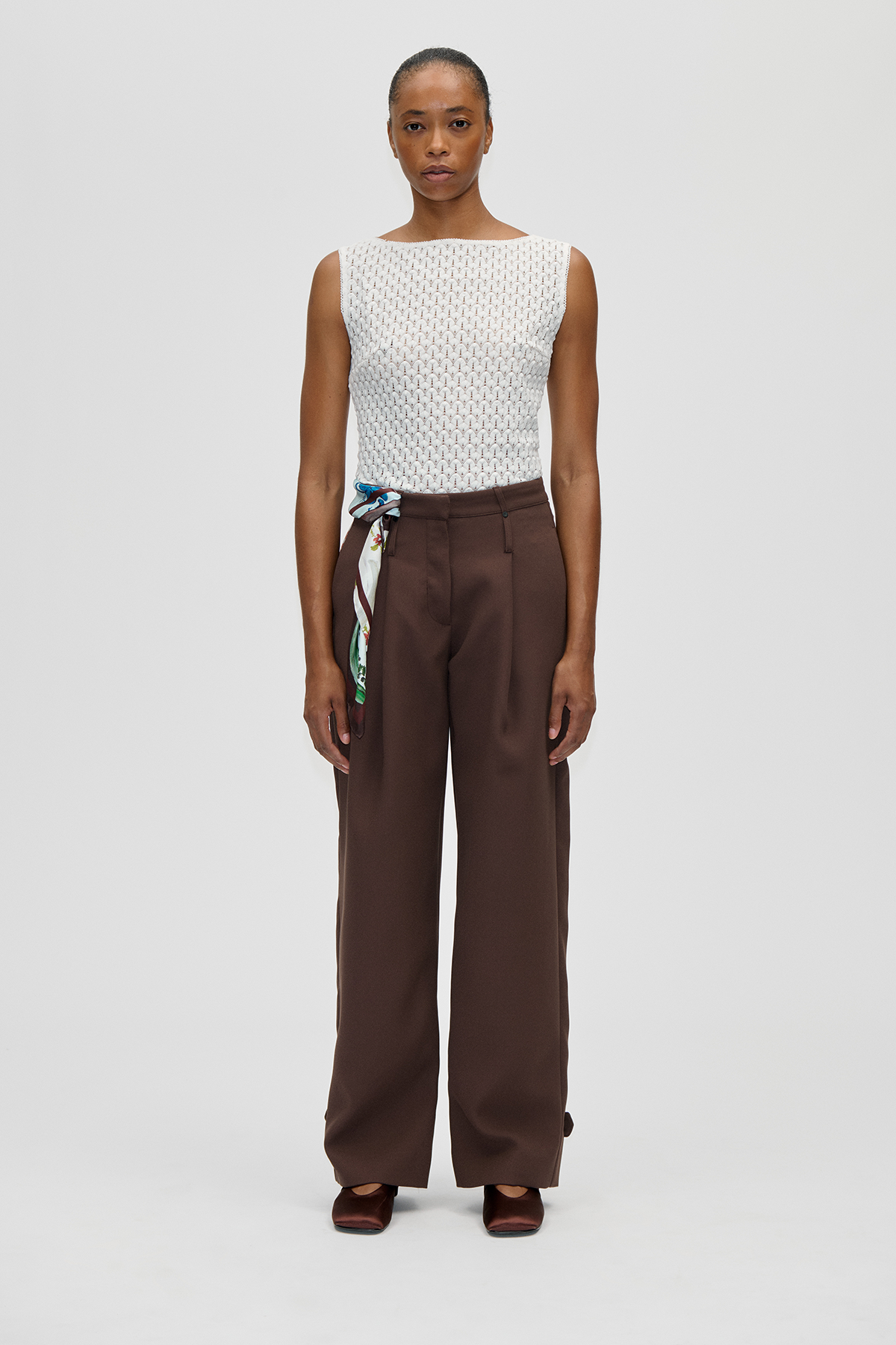 2479 Crochet Lace, Boatneck Tank Top