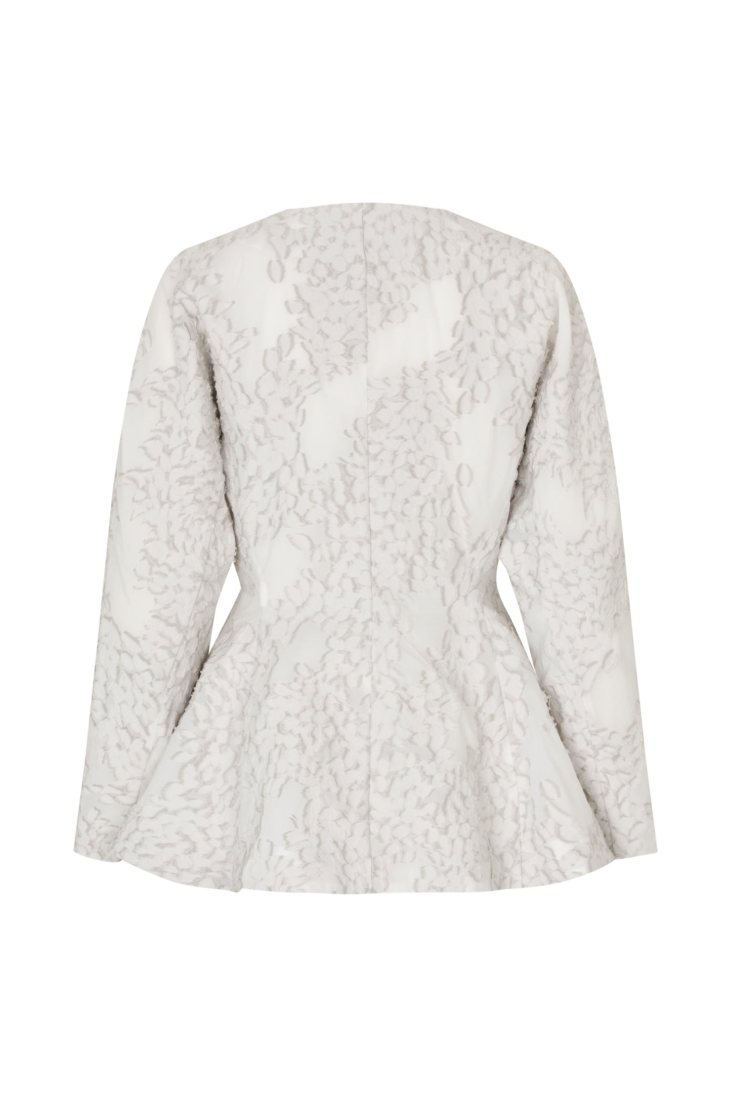 2493 Textured Fil Coupe, Flared Hem Zip-Up Top