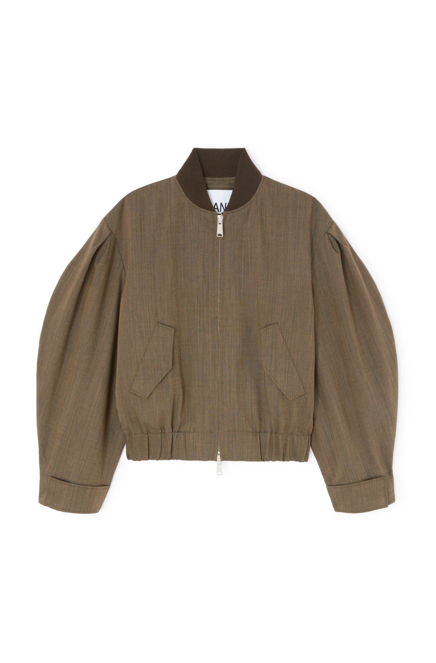 Light Wool Melange Bomber Jacket
