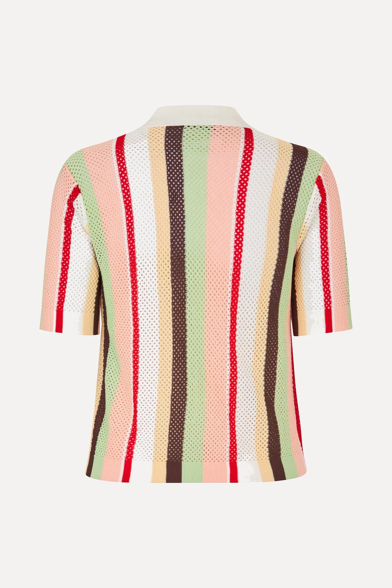 2100 Tricot Knit, Short Sleeve Crochet Polo