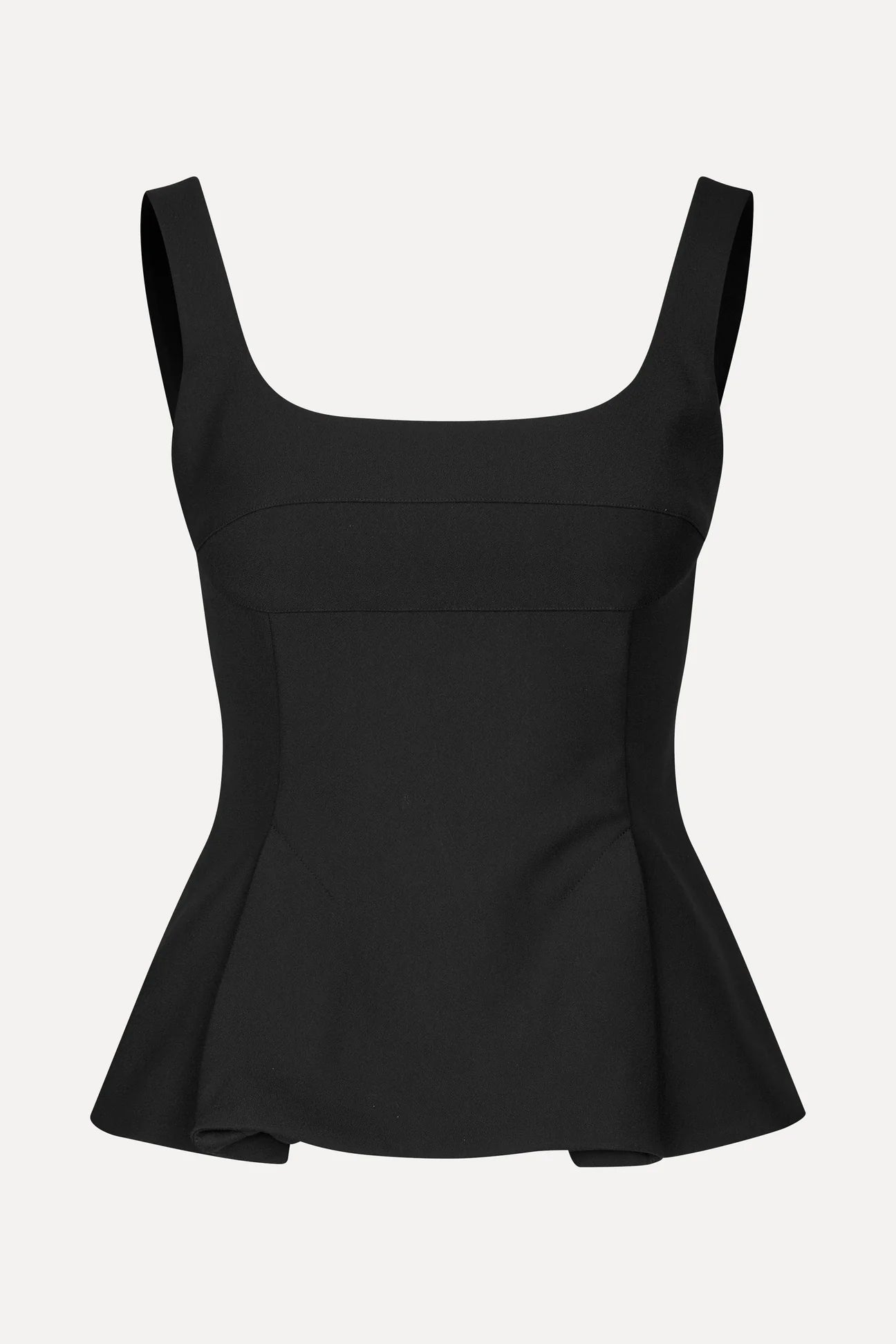 2330 Double Sided Crepe, Sleeveless Fitted Waist Top