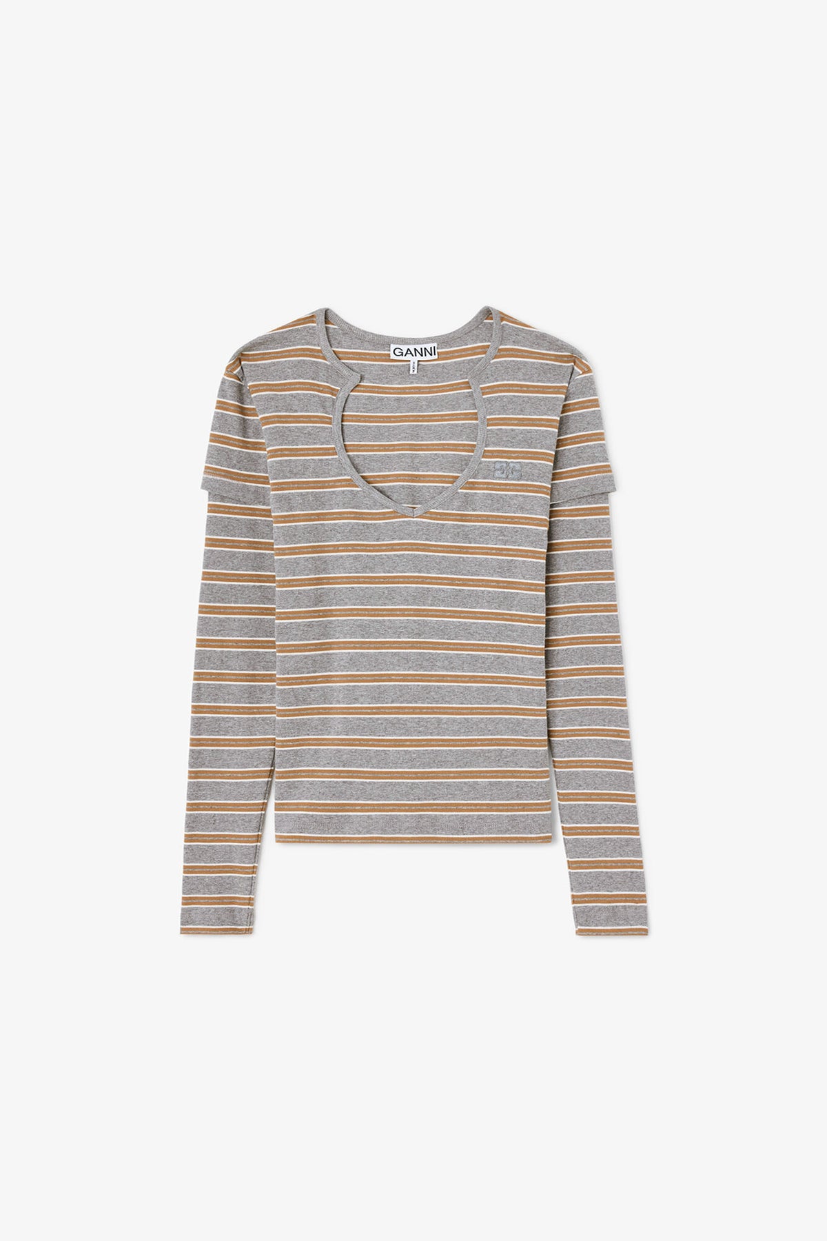 Soft Cotton Ribb V neck Longsleve