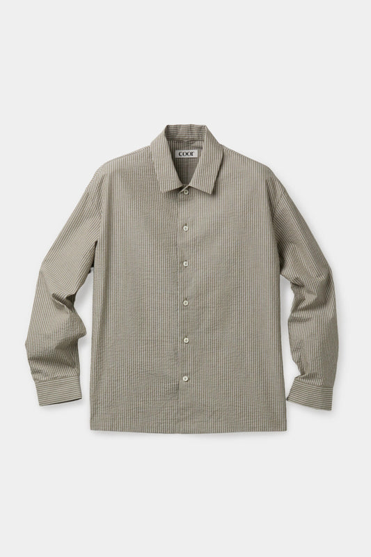 STRIPE COTTON LOUNGE SHIRT
