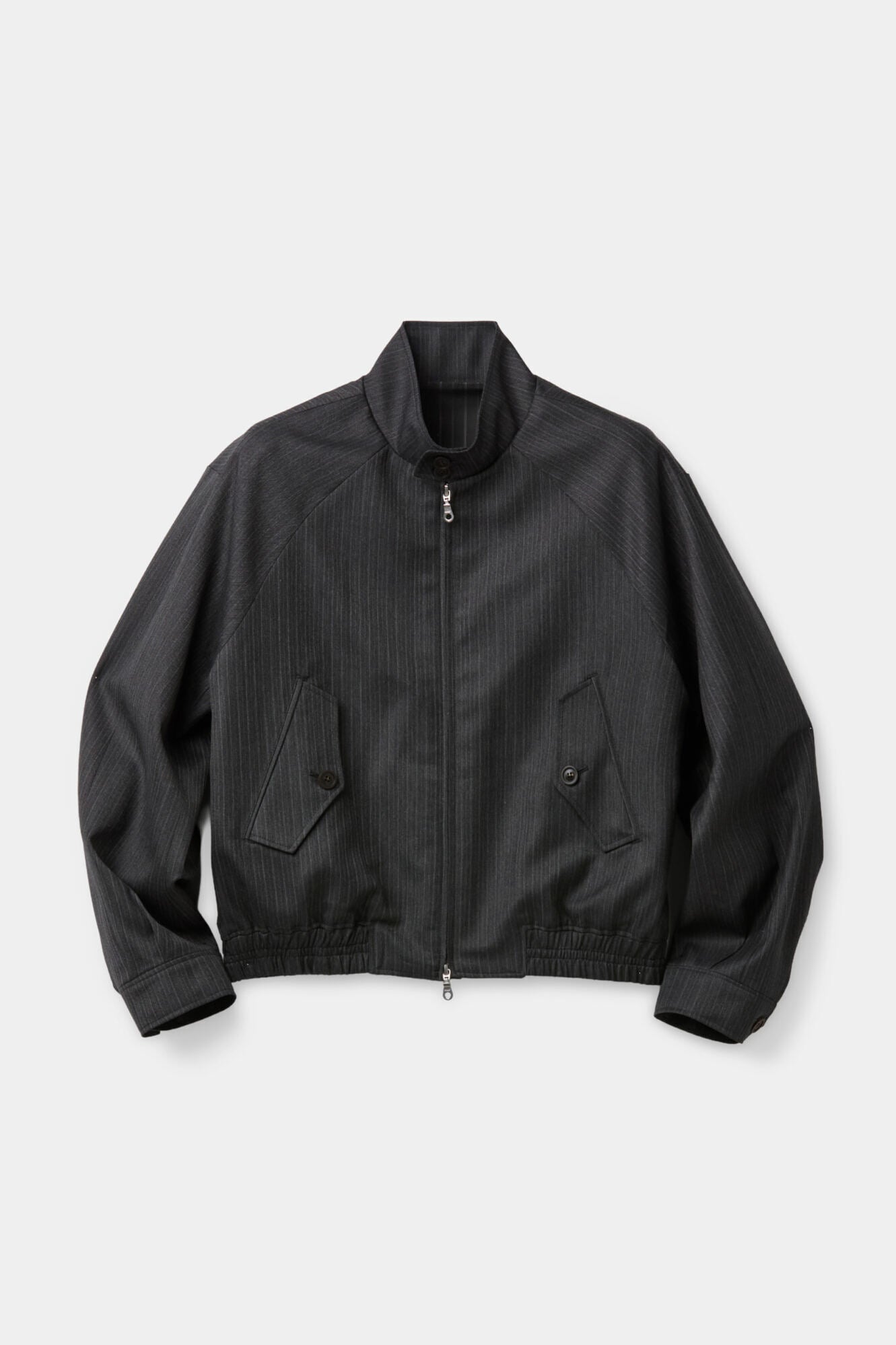 STRIPED WOOL HARRINGTON JACKET