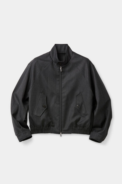 STRIPED WOOL HARRINGTON JACKET