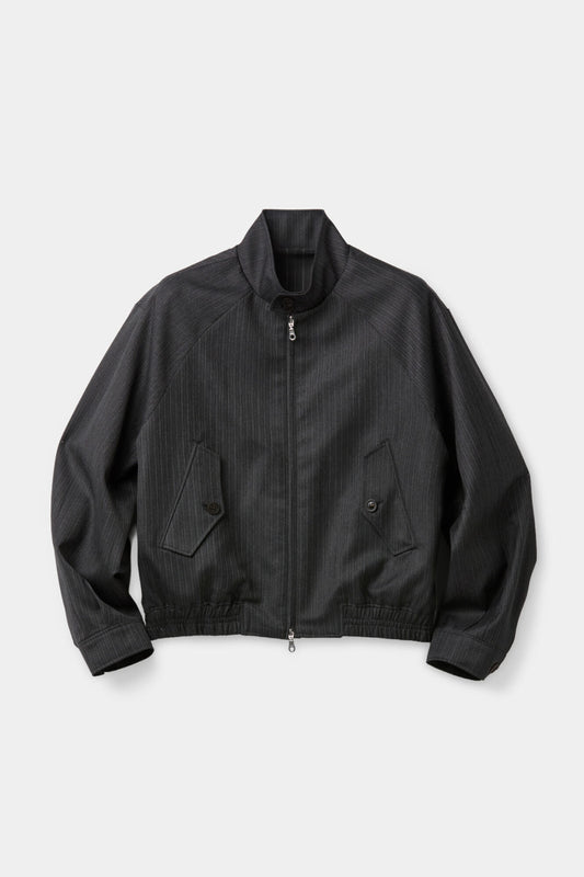 STRIPED WOOL HARRINGTON JACKET