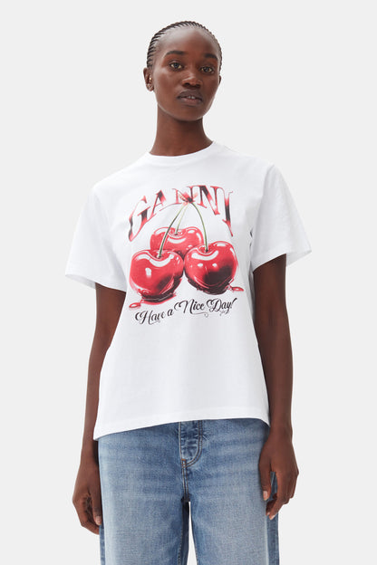 Basic Jersey Cherry Relaxed T-Shirt