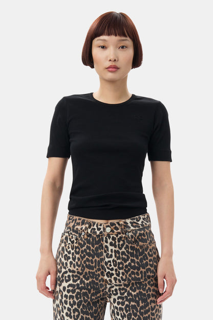 Soft Cotton Rib Short Sleeve T-Shirt