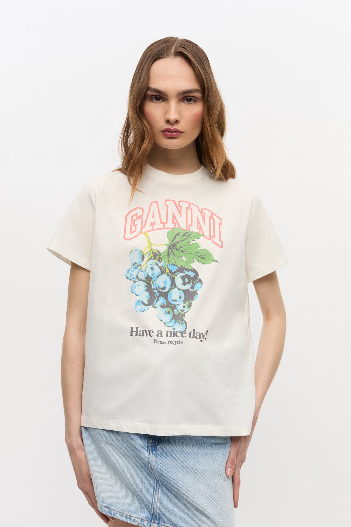 Basic Cotton Jersey Grapes Relaxed T-shirt