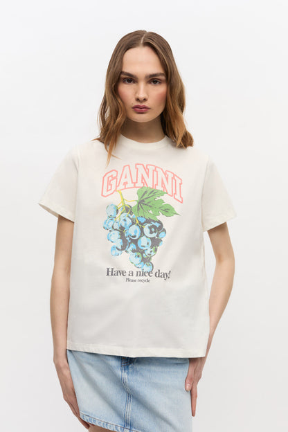 Basic Cotton Jersey Grapes Relaxed T-shirt