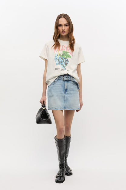 Basic Cotton Jersey Grapes Relaxed T-shirt