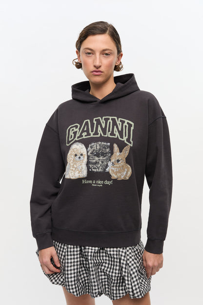 Isoli Oversize Animals Crop Hoodie