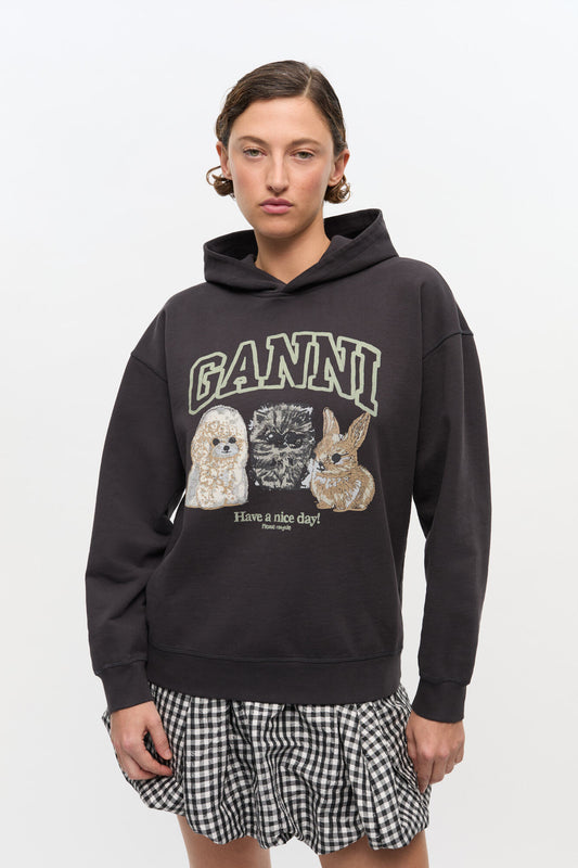 Isoli Oversize Animals Crop Hoodie