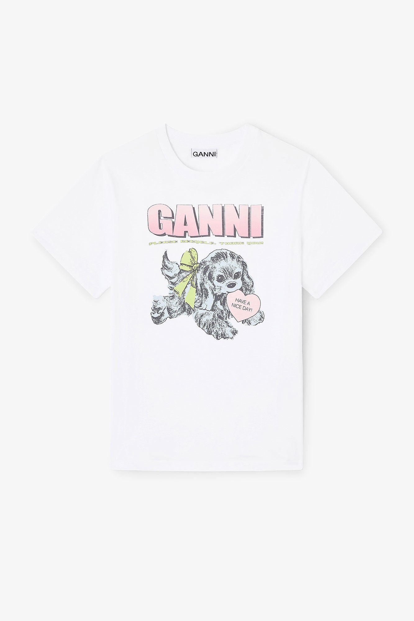 Basic Cotton Jersey Neon Puppy T-shirt