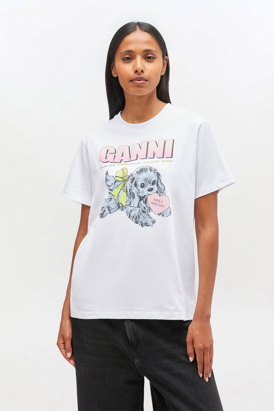 Basic Cotton Jersey Neon Puppy T-shirt