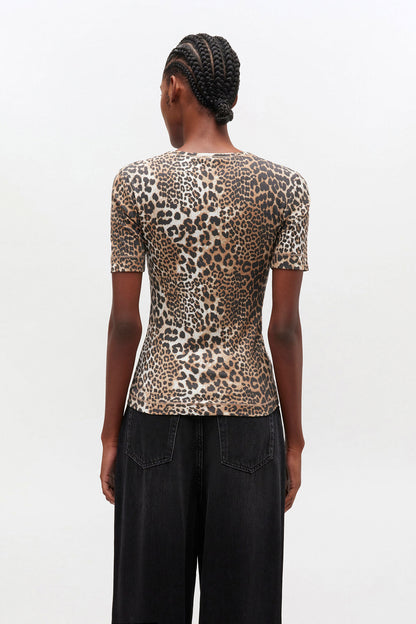 Soft Cotton Rib Short Sleeve T-Shirt Print