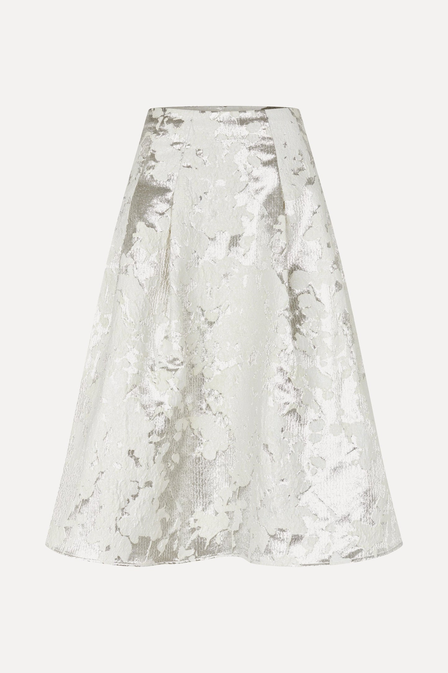 Metallic Woven jacquard, Voluminous Midi Skirt