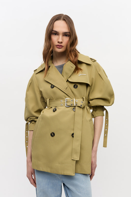 Heavy Twill Midi Trench Coat