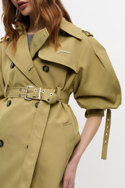 Heavy Twill Midi Trench Coat
