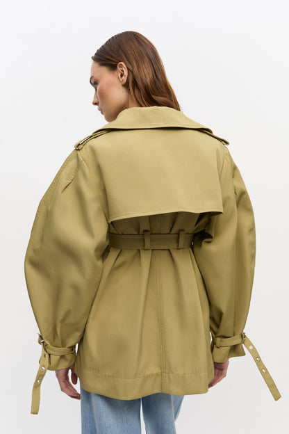Heavy Twill Midi Trench Coat