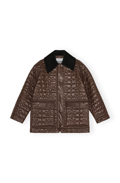 Shiny Quilt Midi Jacket