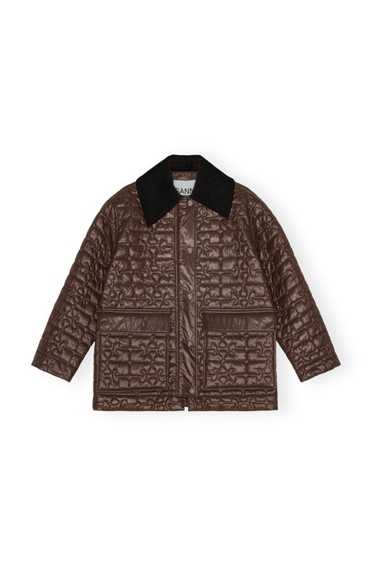 Shiny Quilt Midi Jacket