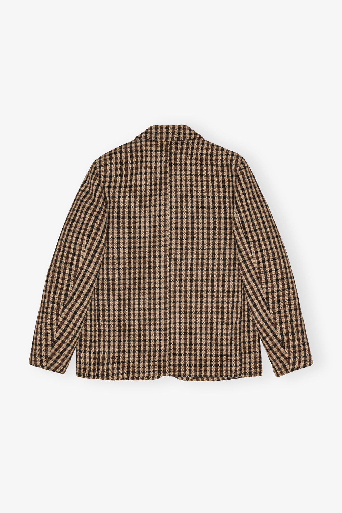 Check Wool Mix Oversized Blazer