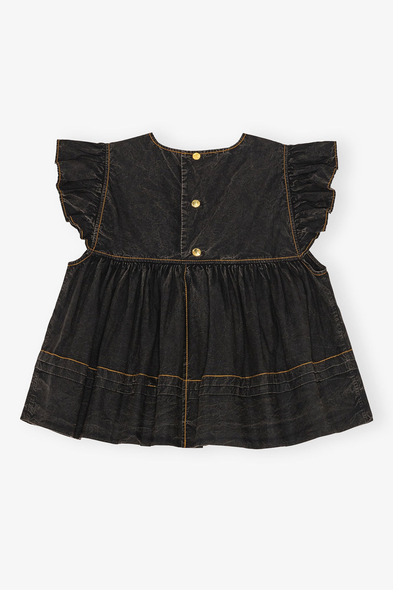 Garment Dyed Cotton Frill Sleeve Top