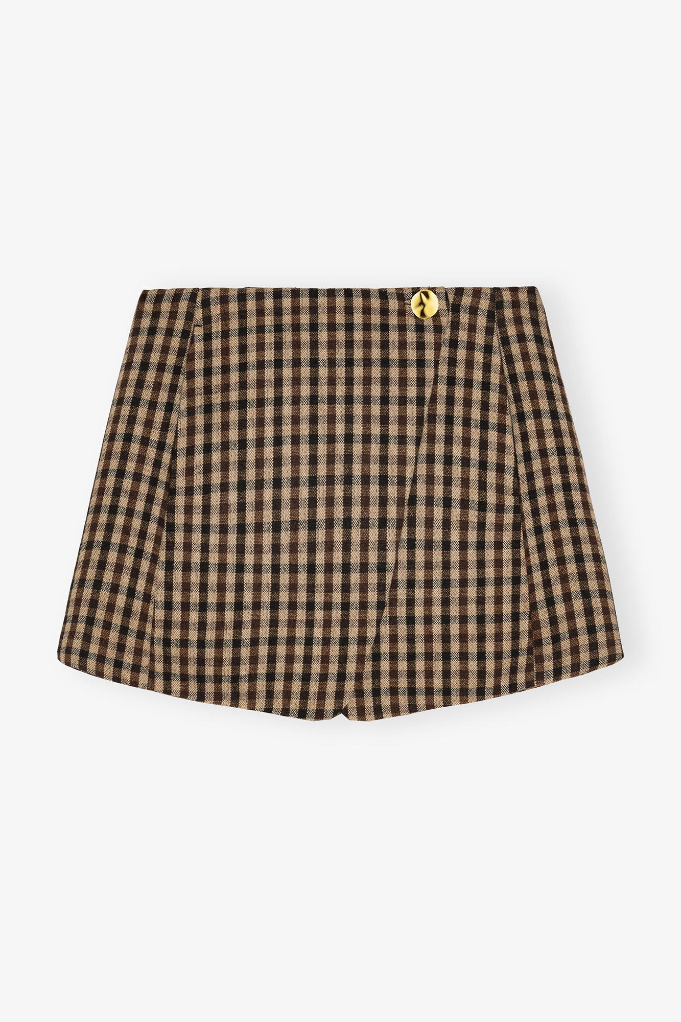 Check Wool Mix Skirt