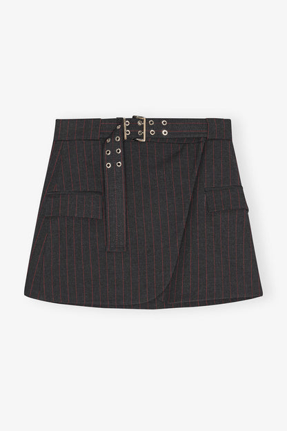 Stretch Stripe Tailoring Mini skirt