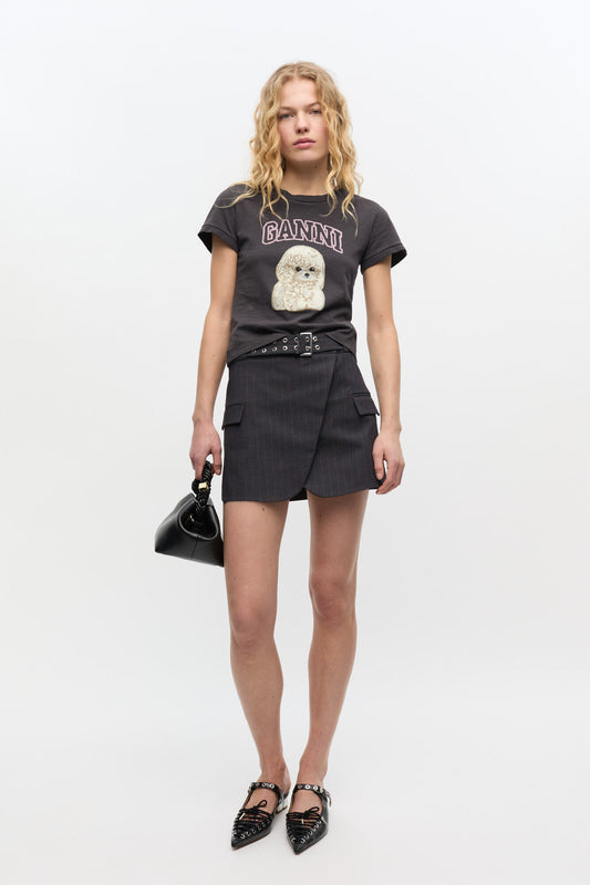 Stretch Stripe Tailoring Mini skirt