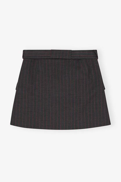 Stretch Stripe Tailoring Mini skirt