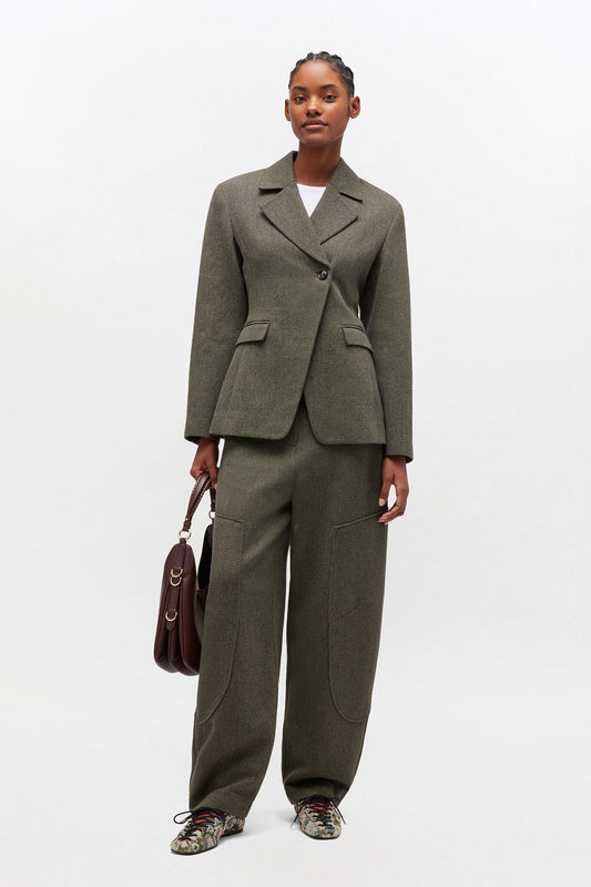Mouline Suiting Curved Pants