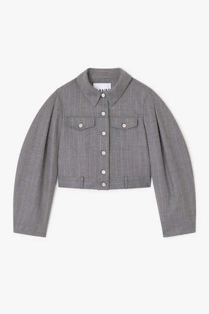 Brushed Wool Stripe Jacket