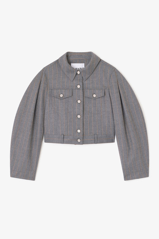 Brushed Wool Stripe Jacket