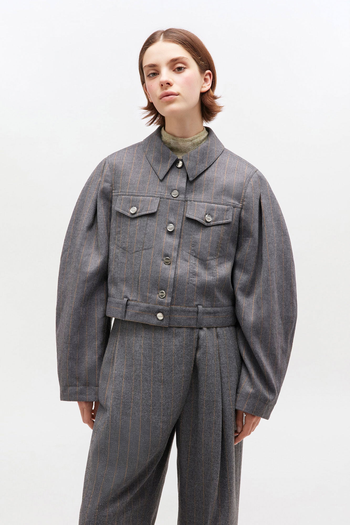 Brushed Wool Stripe Jacket