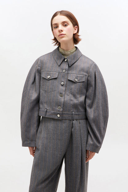 Brushed Wool Stripe Jacket