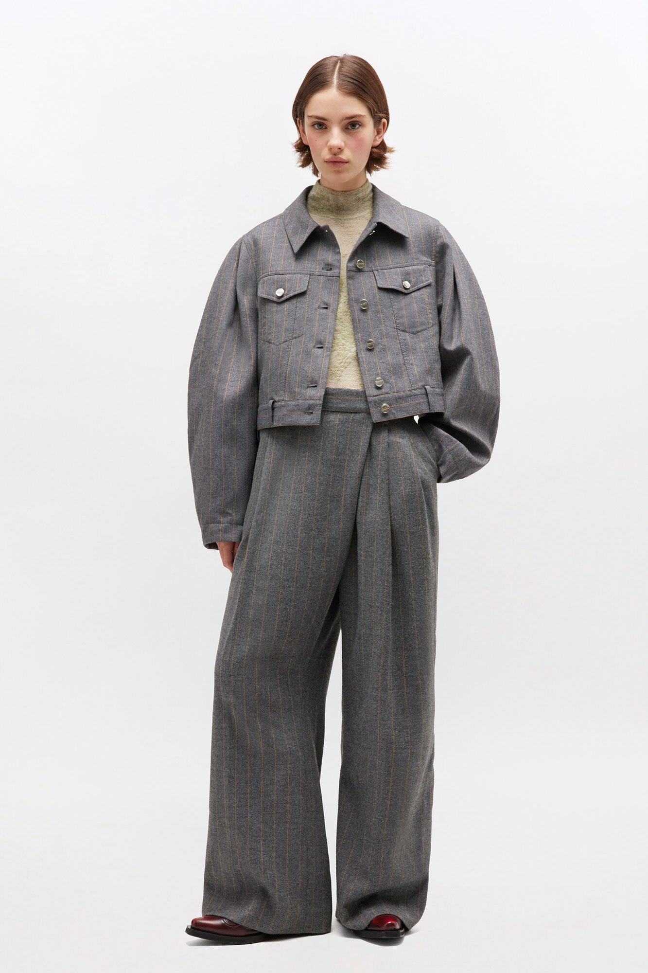 Brushed Wool Stripe Jacket