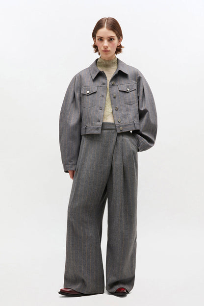 Brushed Wool Stripe Jacket