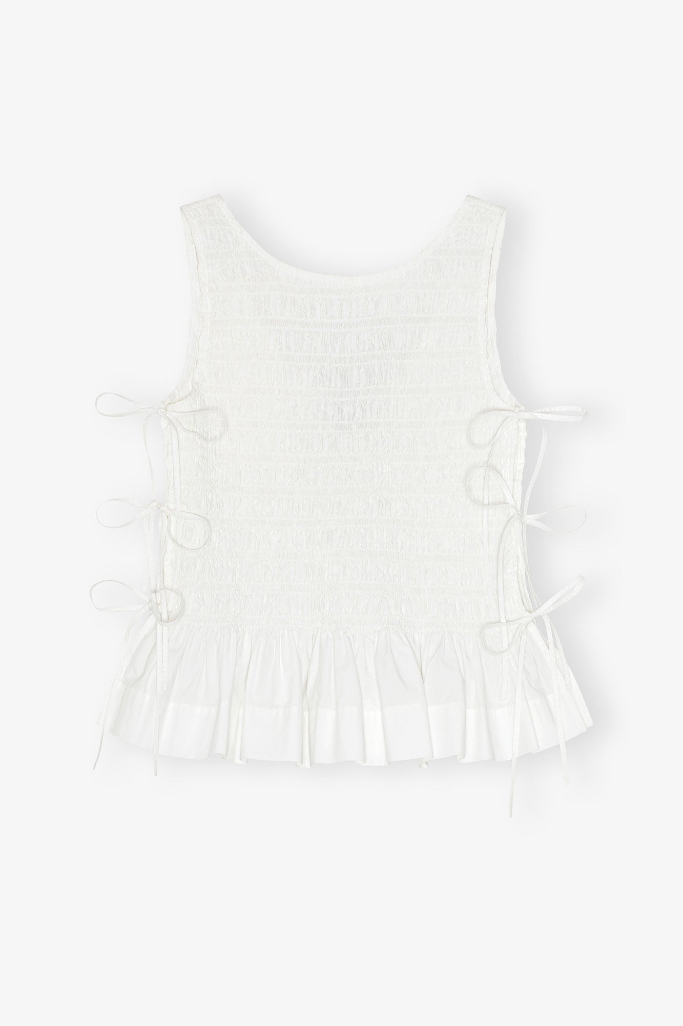 Cotton Poplin Smock Tie String Top