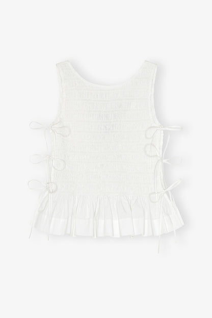 Cotton Poplin Smock Tie String Top