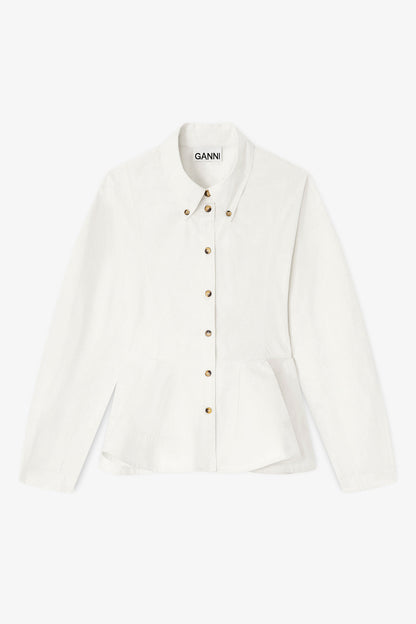 Stretch Cotton Peplum Shirt