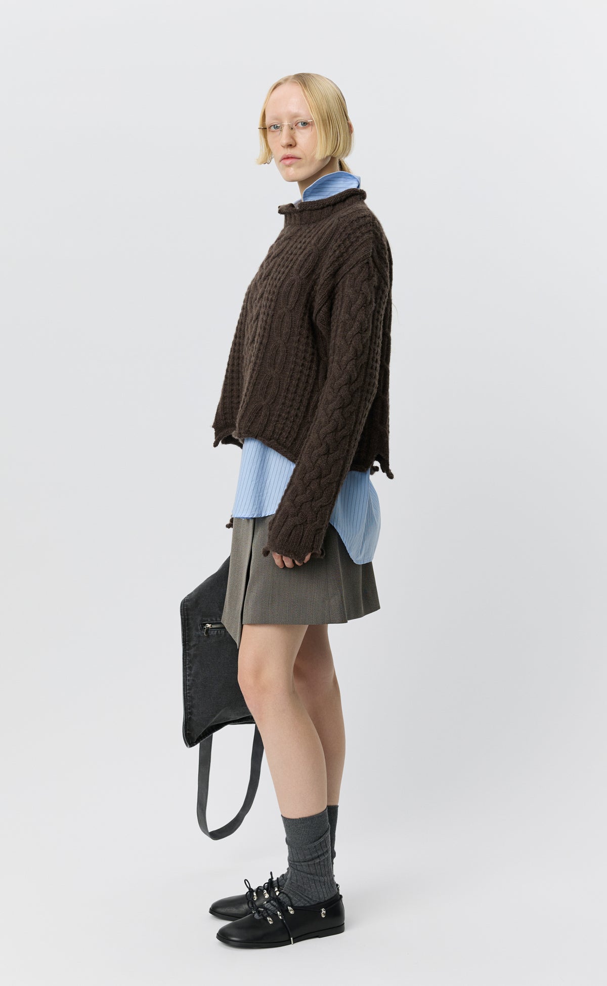 Womens Shatter Cable Knit