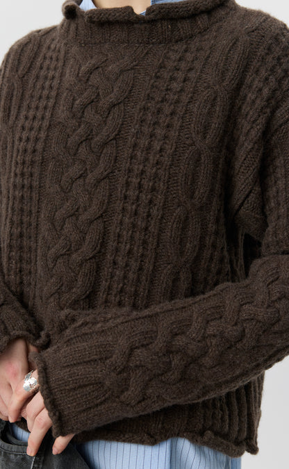 Womens Shatter Cable Knit