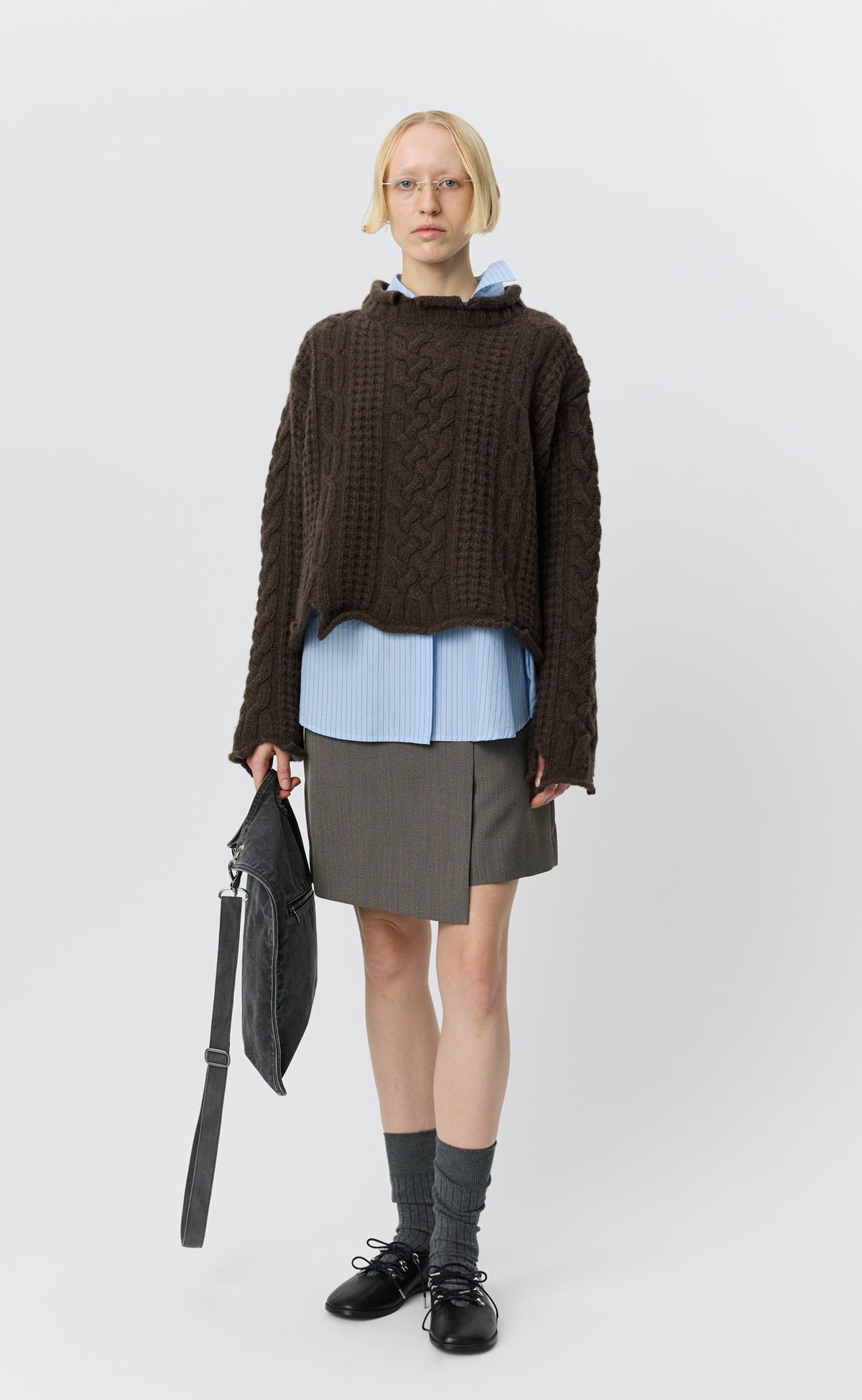 Womens Shatter Cable Knit